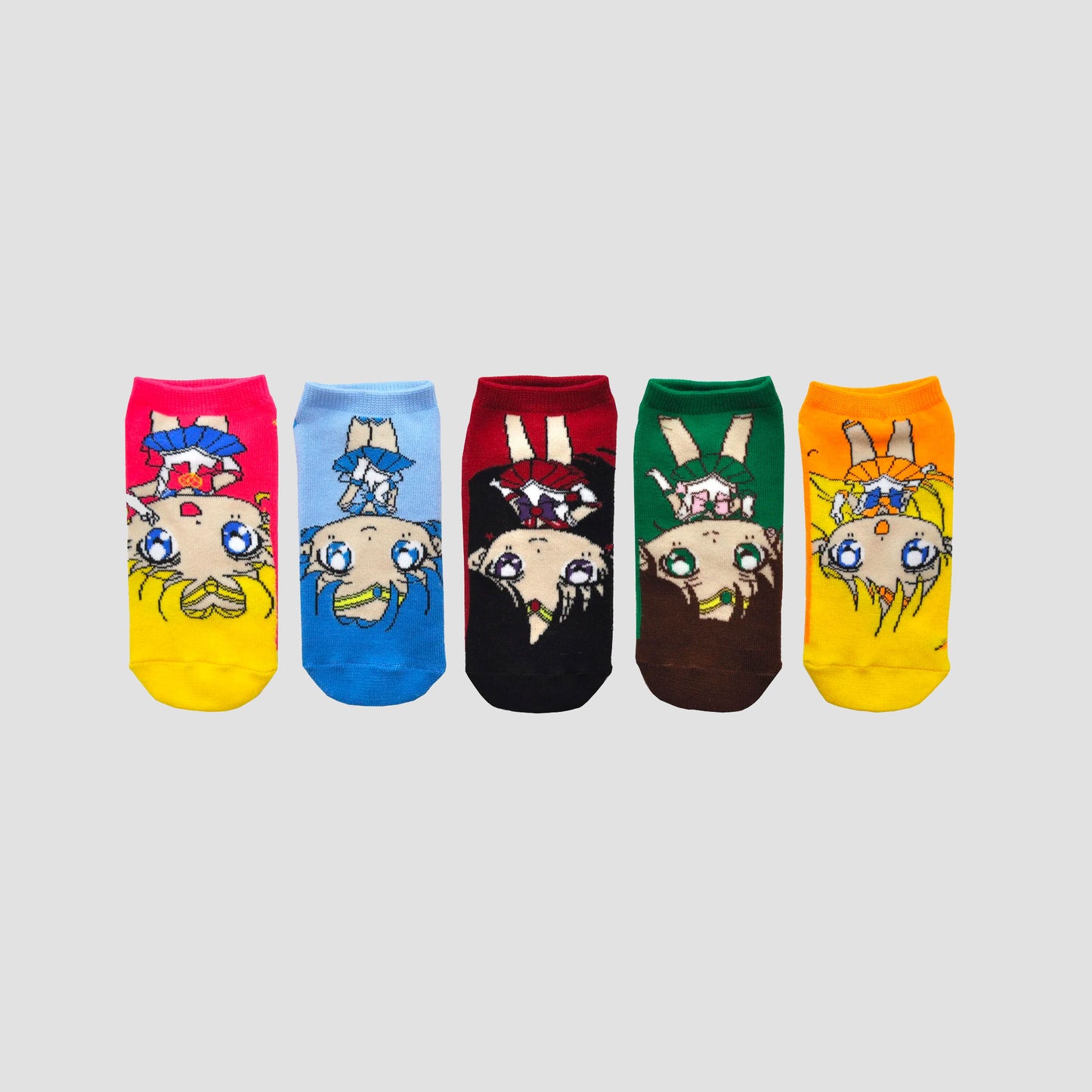Chibi Sailor Scouts (Sailor Moon) Ladies Ankle Socks 5 Pair Set