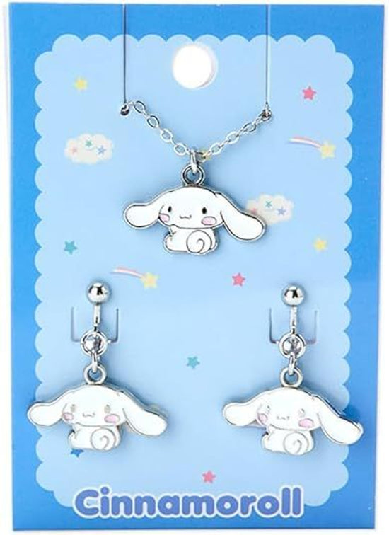 Cinnamoroll Sanrio Necklace and Clip On Earring Set