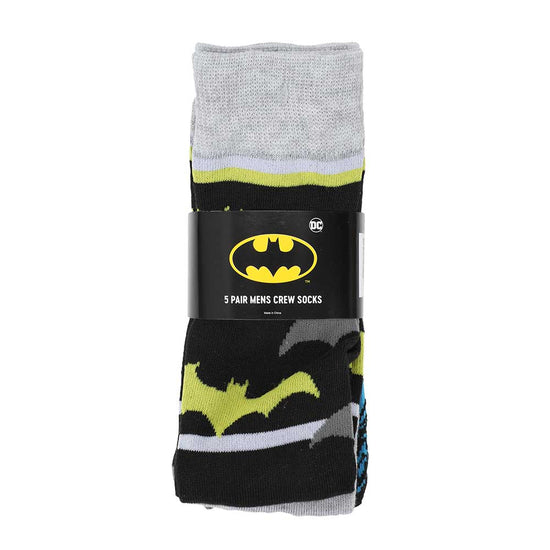 DC Comics Batman Mens Crew Socks 5-Pack