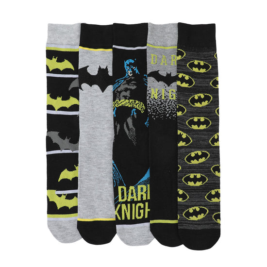 DC Comics Batman Mens Crew Socks 5-Pack