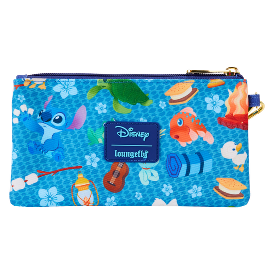 Disney Stitch Camping Cuties All-Over Print Nylon Wristlet by LoungeFly