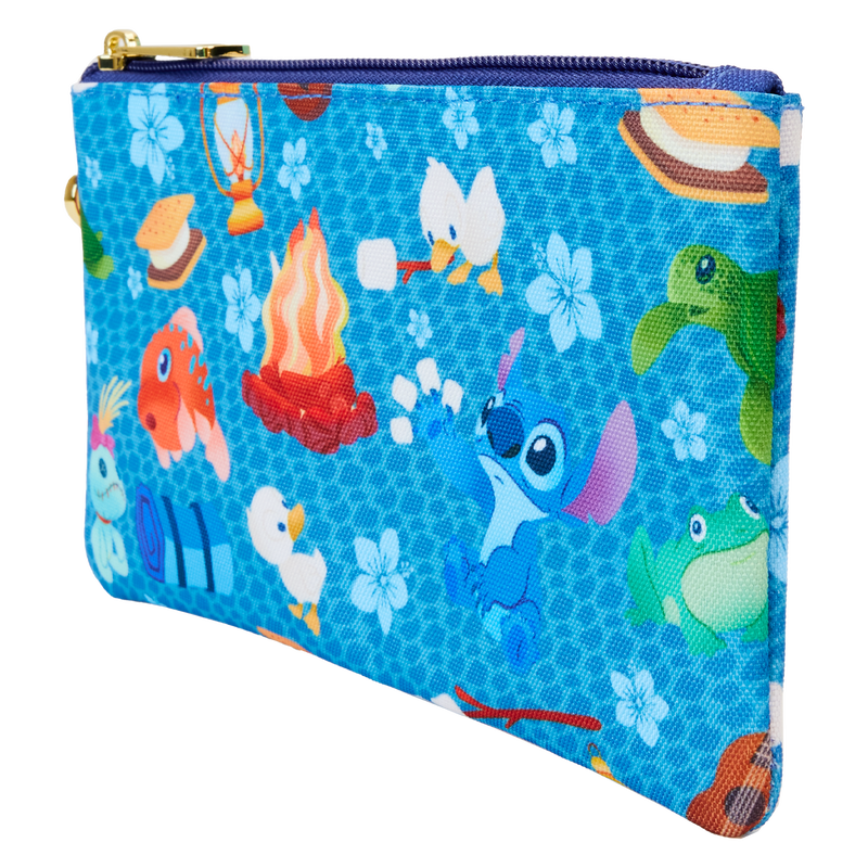 Disney Stitch Camping Cuties All-Over Print Nylon Wristlet by LoungeFly