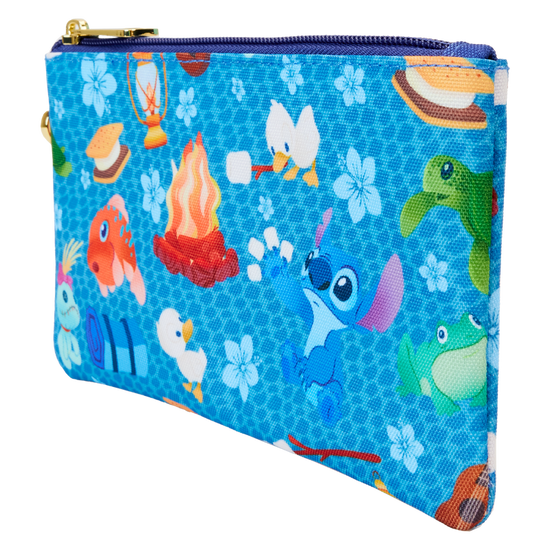 Disney Stitch Camping Cuties All-Over Print Nylon Wristlet by LoungeFly