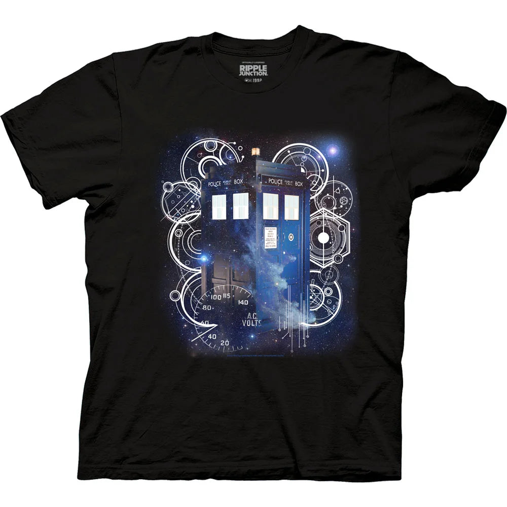 Doctor Who TARDIS Space Tech Unisex Black T-Shirt