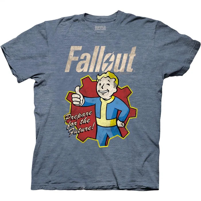 Fallout Vault Boy Unisex Heather Blue T-Shirt