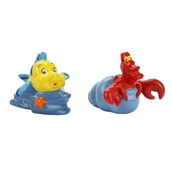 The Little Mermaid Flounder and Sebastian Sculpted Salt and Pepper Shaker Set