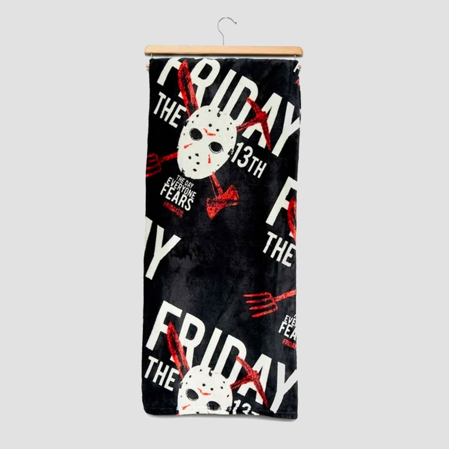 Friday the 13th Friday Fears Warner Bros Silk Touch Throw Blanket, 50 x 70  inches Black 