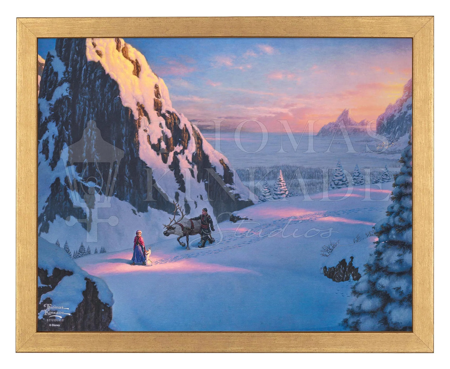 Frozen Disney Thomas Kinkade Framed Art Print