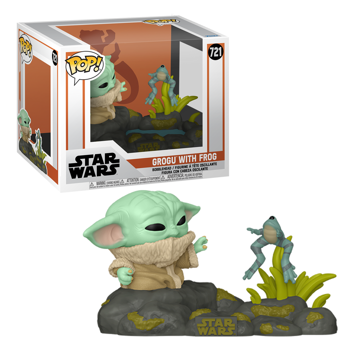 Star Wars The Mandalorian Grogu with Frog Funko Pop! Deluxe