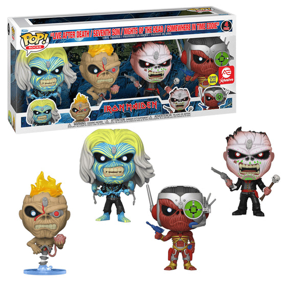 Funko Pop! Iron Maiden Glow in the Dark Eddie 4-Pack