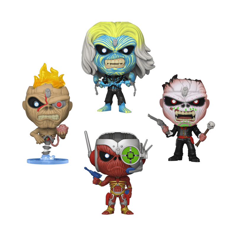 Funko Pop! Iron Maiden Glow in the Dark Eddie 4-Pack