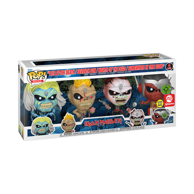 Funko Pop! Iron Maiden Glow in the Dark Eddie 4-Pack