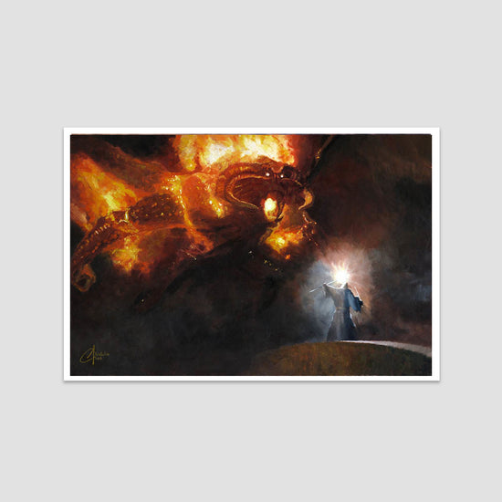 Gandalf and Balrog Lord of the Rings Art Print