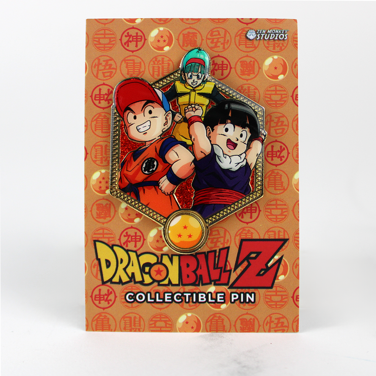 Gohan, Bulma, Krillin Dragon Ball Enamel Pin Golden Series