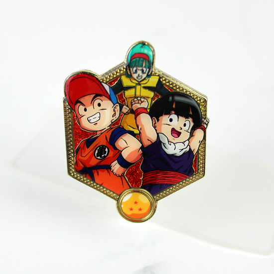 Gohan, Bulma, Krillin Dragon Ball Enamel Pin Golden Series