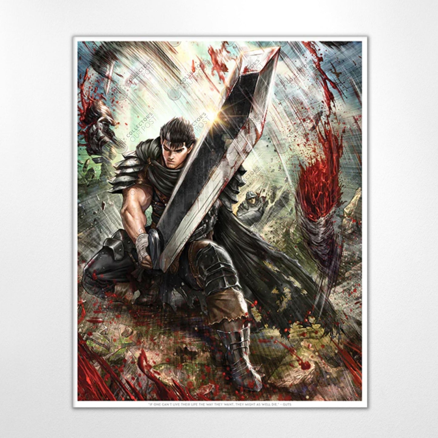 Guts The Black Swordsman "Branded Mercenary" (Berserk) Premium Art Print