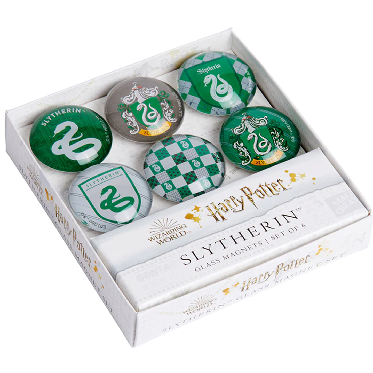 Harry Potter Slytherin Set of 6 Glass Magnets