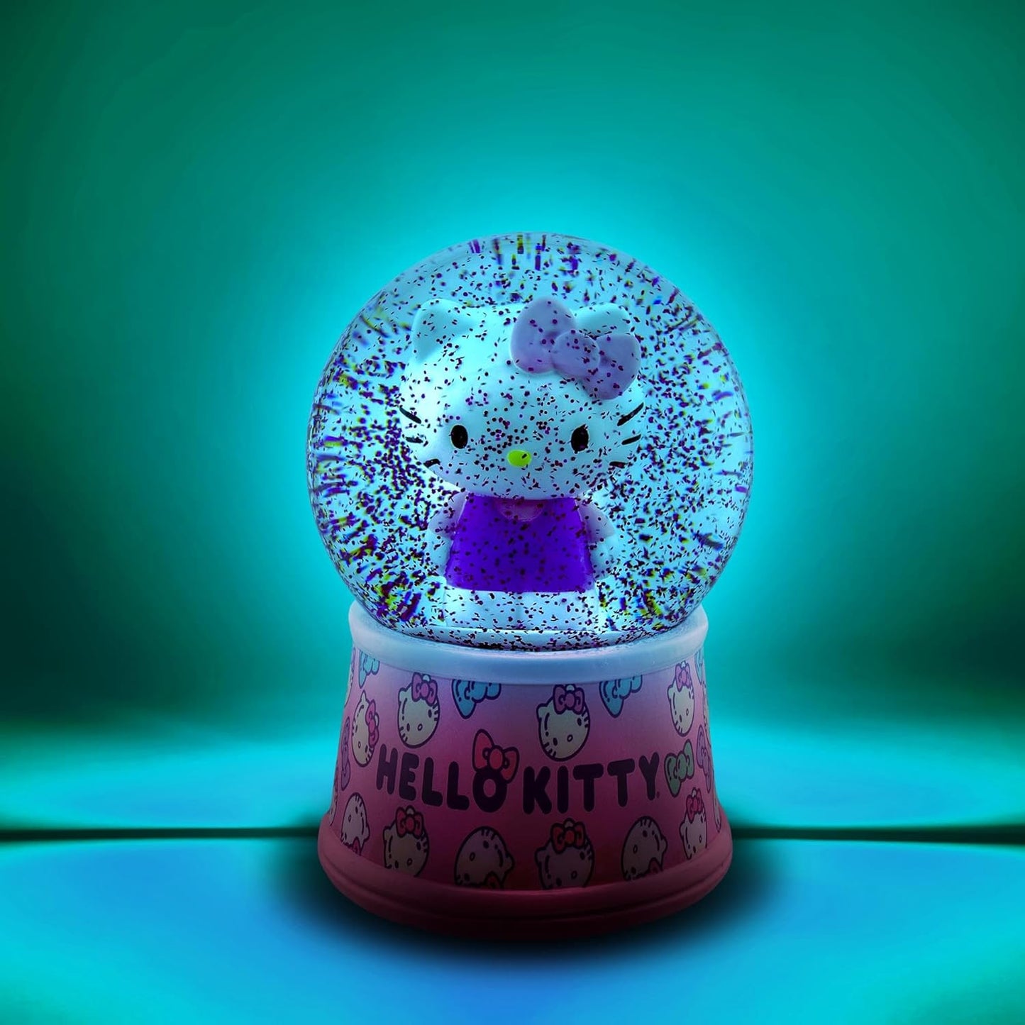 Hello Kitty 6" Glitter Light-Up Snow Globe