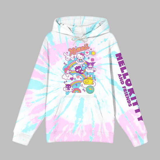 Hello Kitty and Friends (Sanrio) Pastel Tie-Dye Pullover Hoodie Sweatshirt