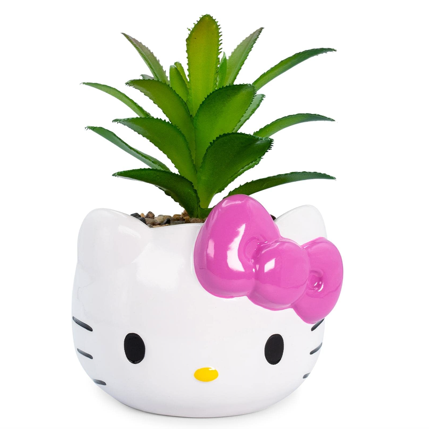 Hello Kitty Ceramic Planter with Faux Plant