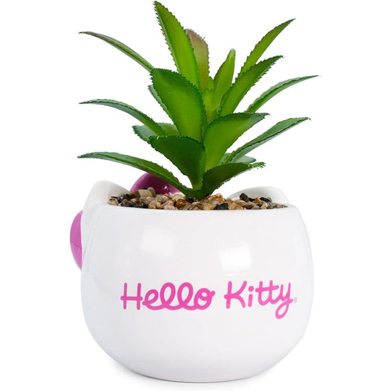 Hello Kitty Ceramic Planter with Faux Plant