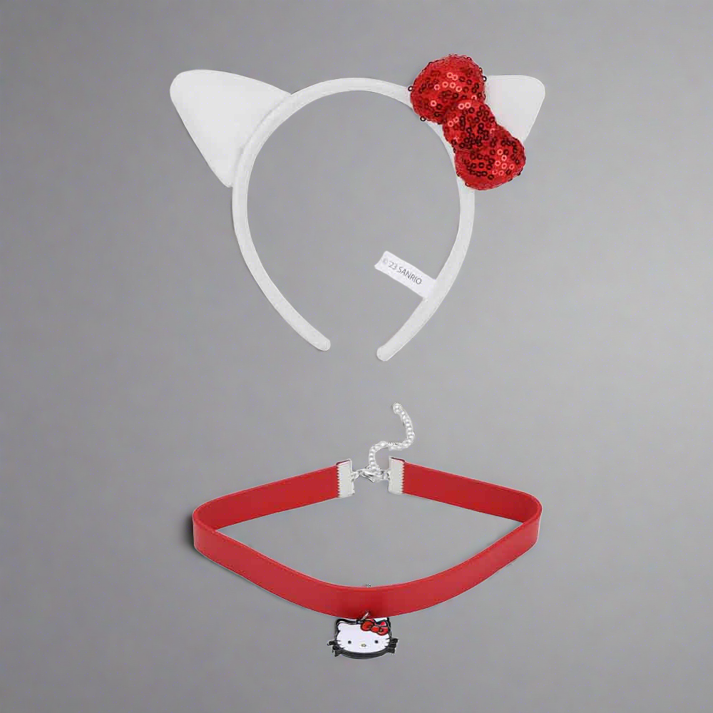 Hello Kitty Cosplay Headband and Necklace Set