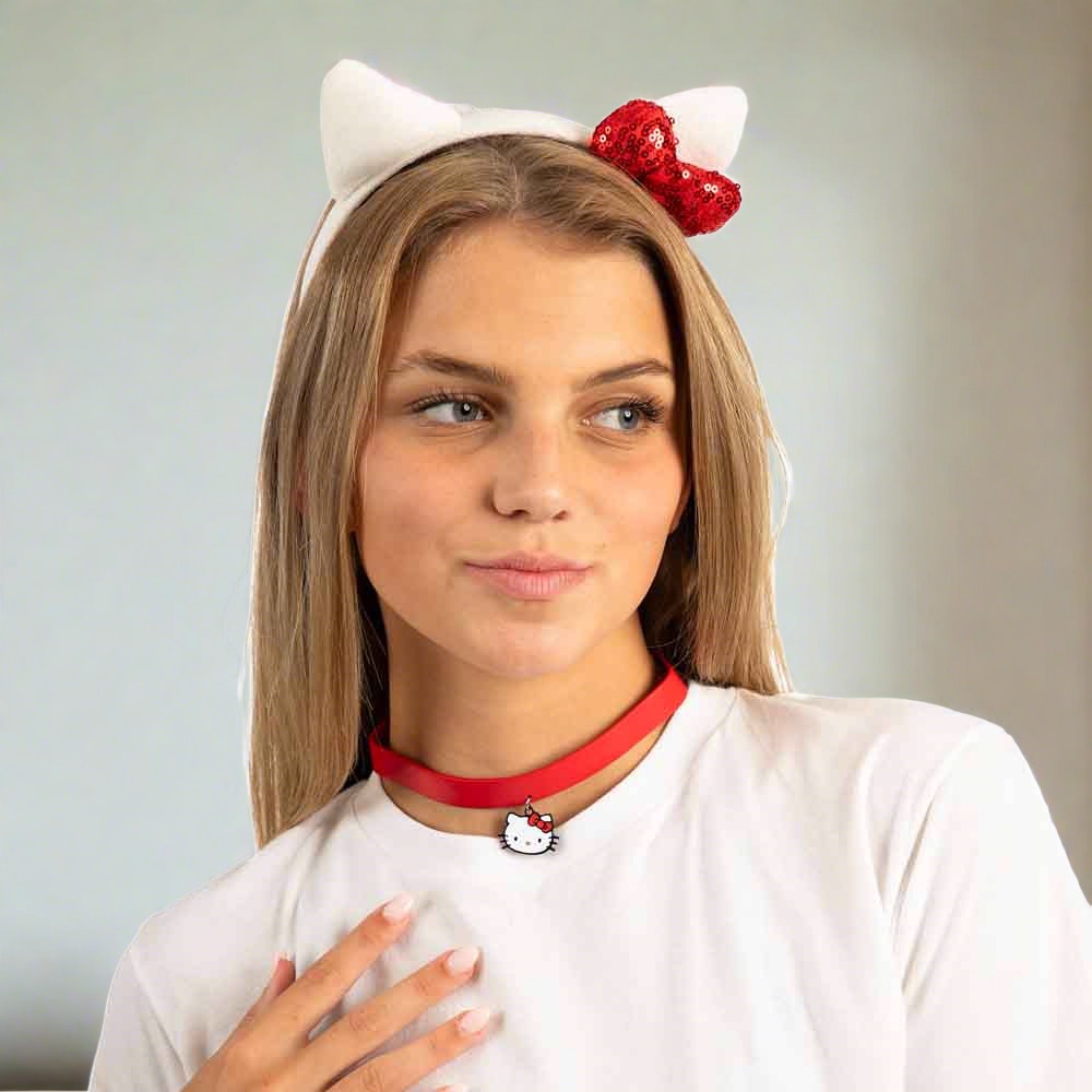Hello Kitty Cosplay Headband and Necklace Set