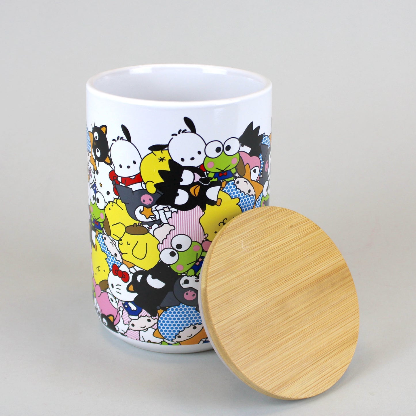 Hello Kitty & Friends (Sanrio) Ceramic Snack Jar with Bamboo Lid