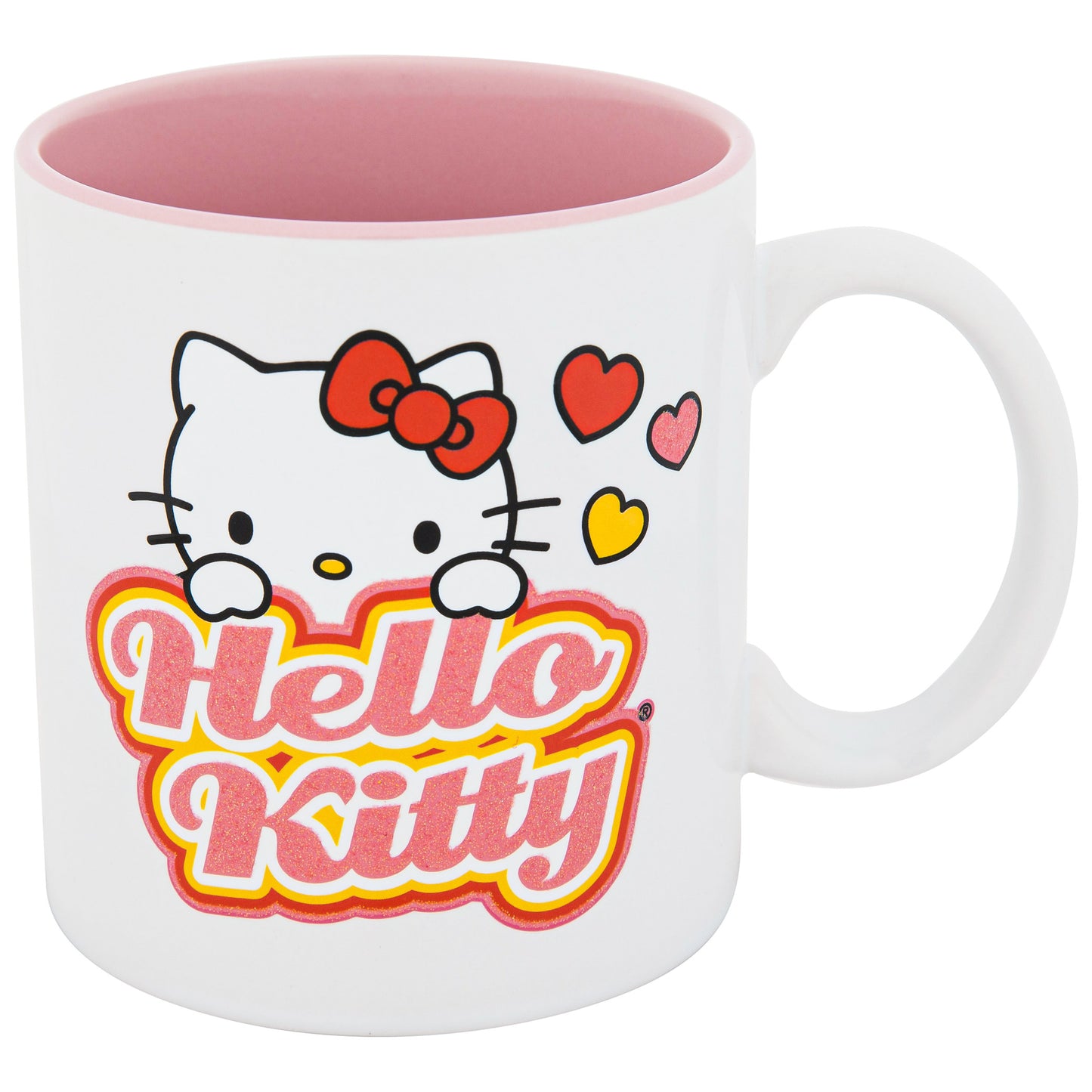 Hello Kitty Glittery Hearts 20oz Ceramic Mug