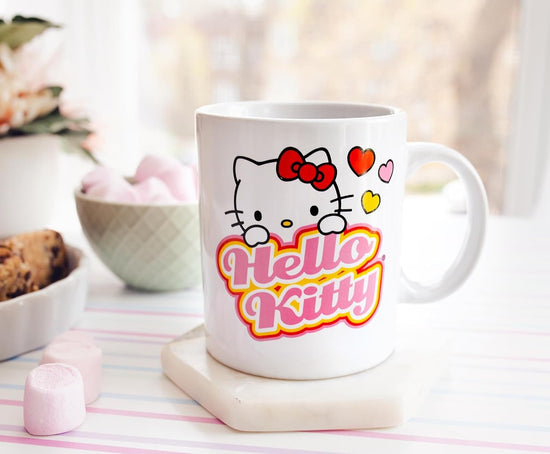 Hello Kitty Glittery Hearts 20oz Ceramic Mug