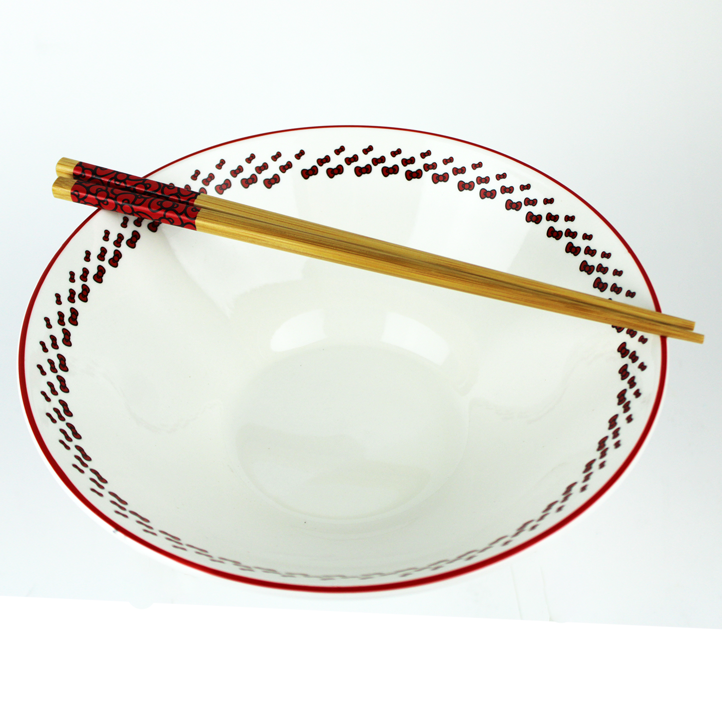 Hello Kitty Red Bow Large Ramen Bowl with Chopsticks