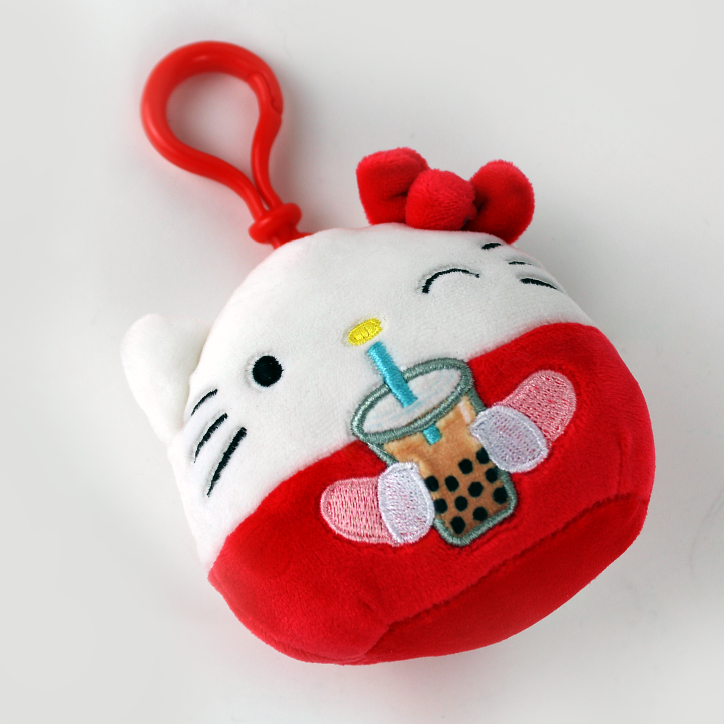 Hello Kitty with Boba Sanrio Squishmallows Plush Keychain