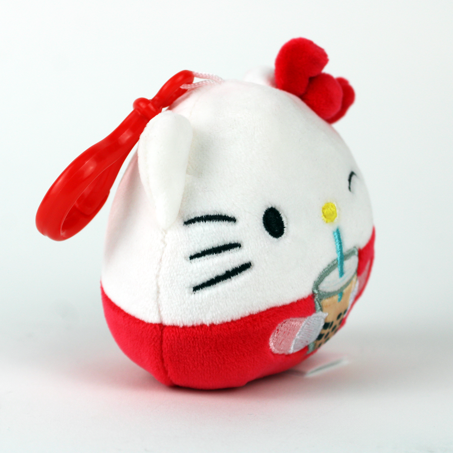 Hello Kitty with Boba Sanrio Squishmallows Plush Keychain