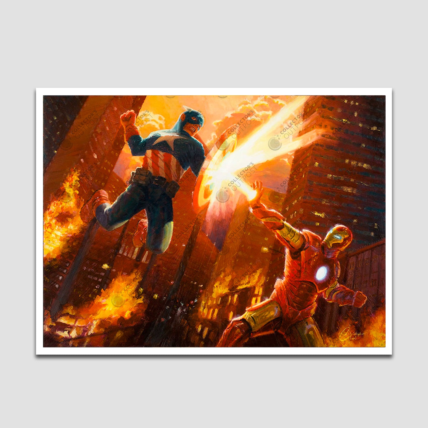 Heroes Clash (Iron Man vs Captain America) Marvel Premium Art Print