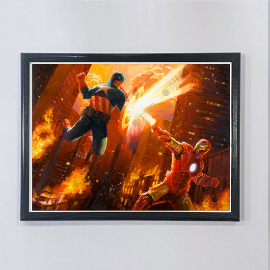 Heroes Clash (Iron Man vs Captain America) Marvel Premium Art Print