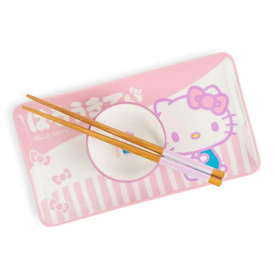 Hello Kitty Pink Ceramic Sushi Plate Set