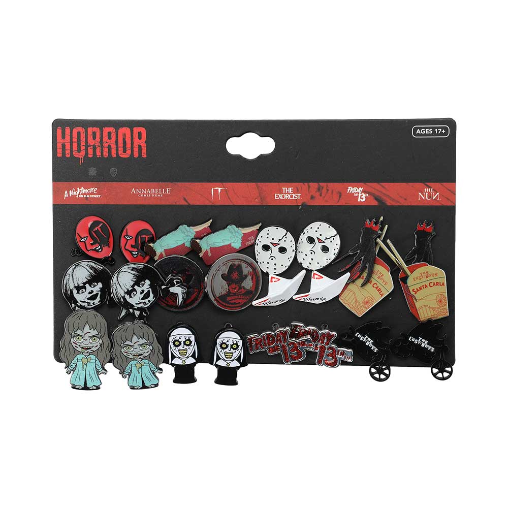 Classic Horror Movie Icons Stud Earrings 12-Pack