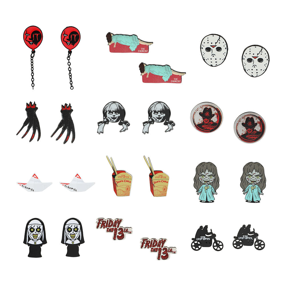 Classic Horror Movie Icons Stud Earrings 12-Pack