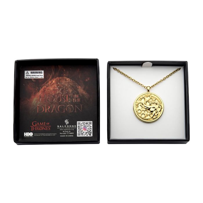 Game of Thrones House of the Dragon Targaryen Crest Pendant Necklace