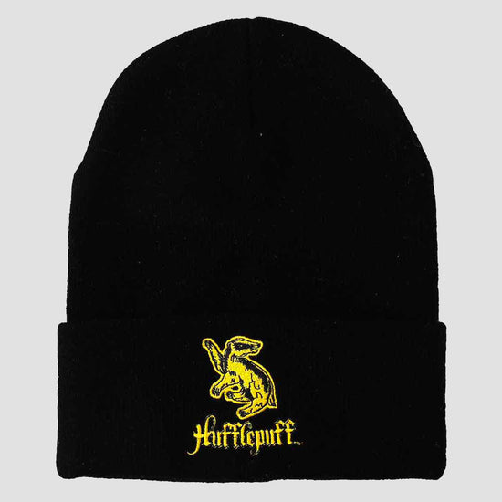 Hufflepuff Badger (Harry Potter) Black Knit Beanie Hat
