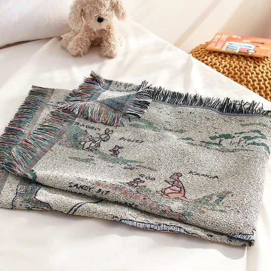 Hundred Acre Woods Winnie the Pooh Woven Tapestry Throw Blanket