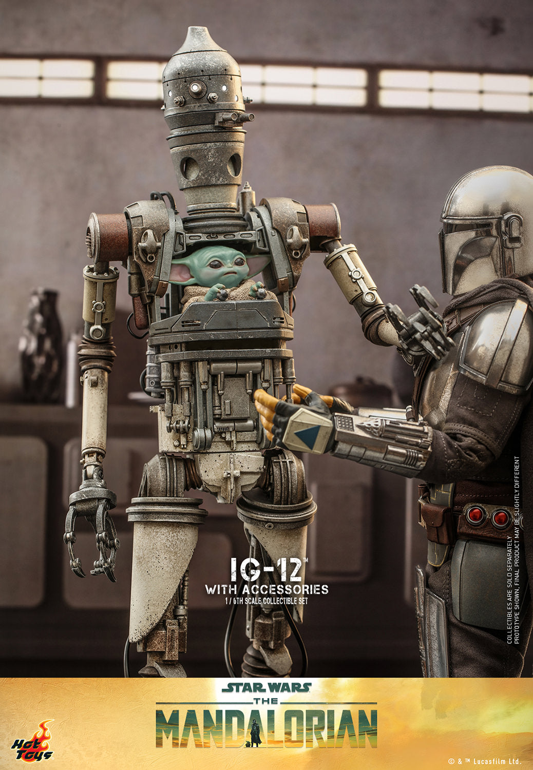 Load image into Gallery viewer, *Pre-Order* IG-12 &amp;amp; Grogu (With Accessories Edition) Star Wars: The Mandalorian 1:6 Hot Toys Figure Set
