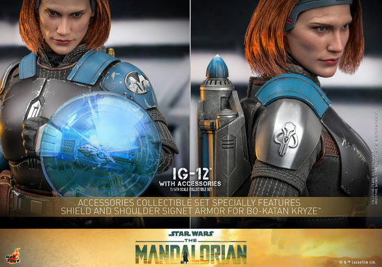 Load image into Gallery viewer, *Pre-Order* IG-12 &amp;amp; Grogu (With Accessories Edition) Star Wars: The Mandalorian 1:6 Hot Toys Figure Set
