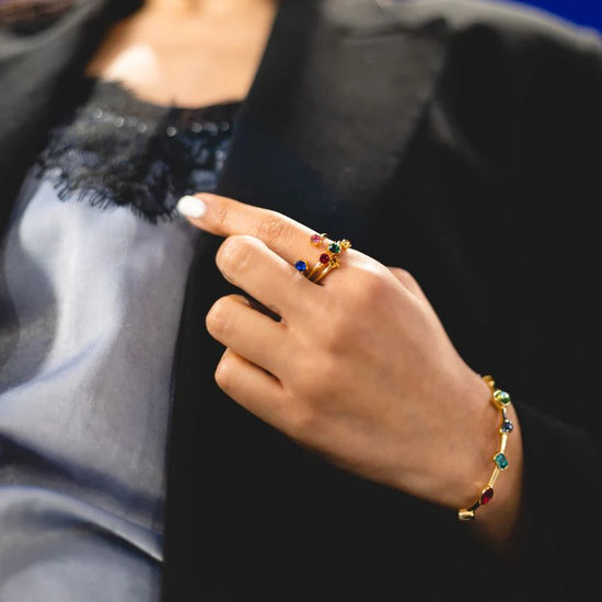 Infinity Stones (Marvel) Gold Plated Crystal Bangle Bracelet