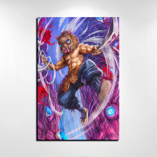 Load image into Gallery viewer, Inosuke &amp;quot;Lord of the Mountain&amp;quot; (Demon Slayer) Premium Art Print
