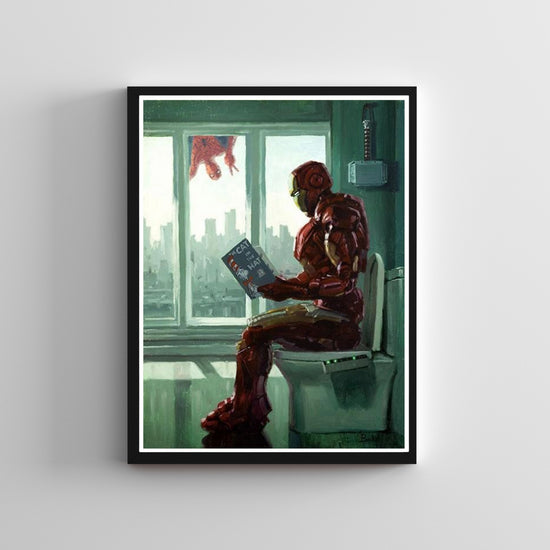 Iron Man Bathroom Parody Art Print