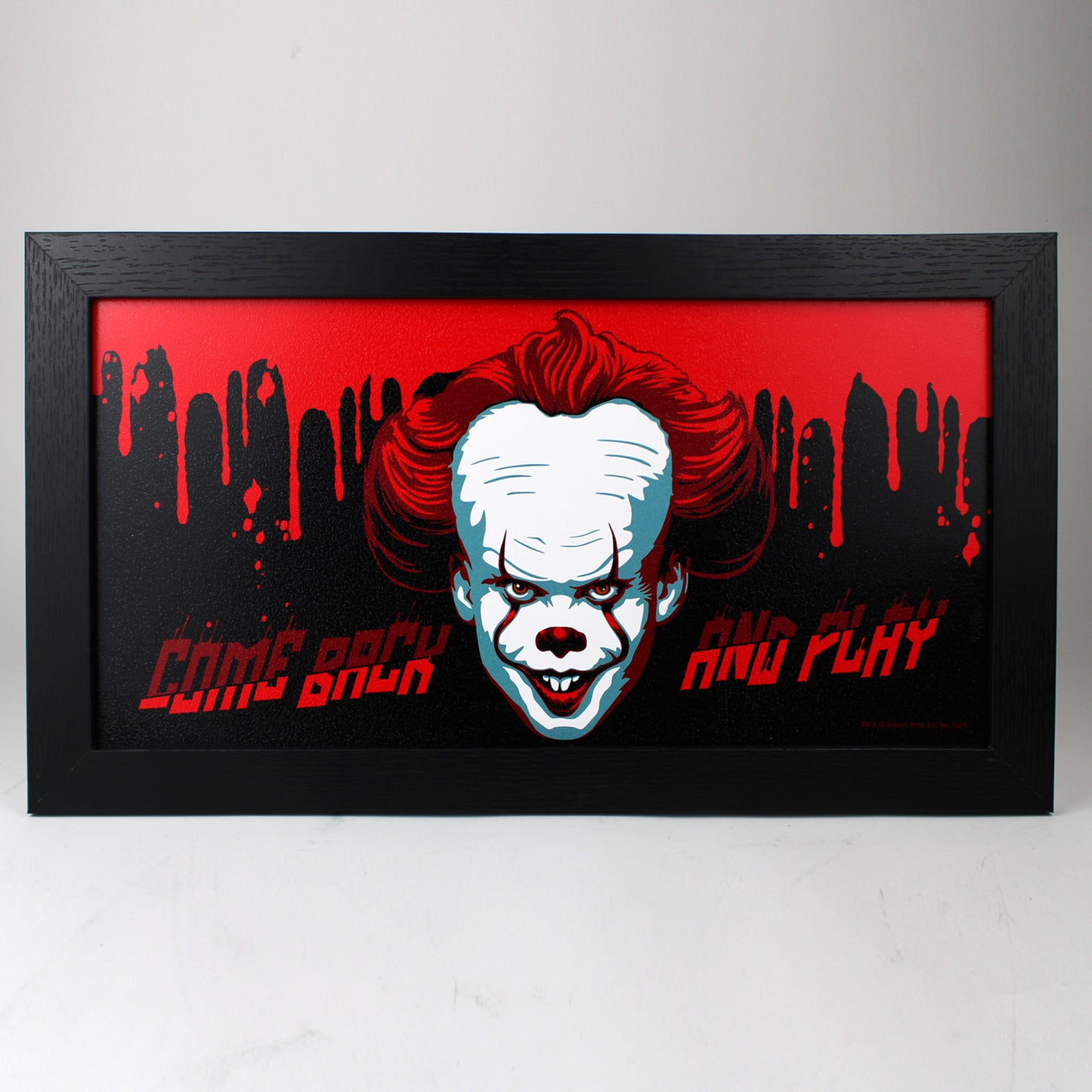 IT "Come Back and Play" Pennywise the Clown Framed Wall Sign