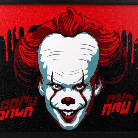 IT "Come Back and Play" Pennywise the Clown Framed Wall Sign