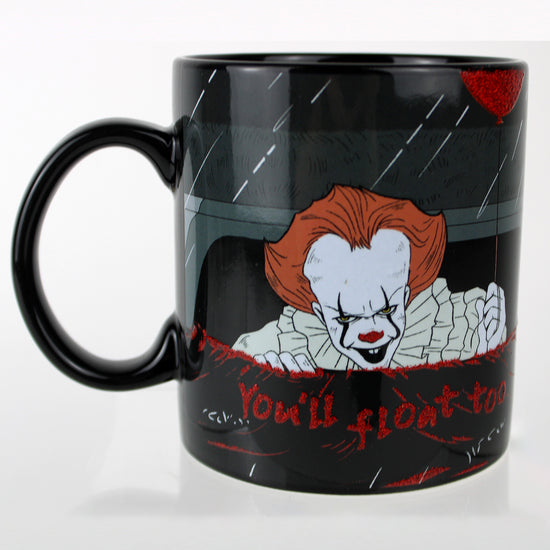 IT (2017) Pennywise the Clown "You'll Float Too" 20oz Glitter Ceramic Mug