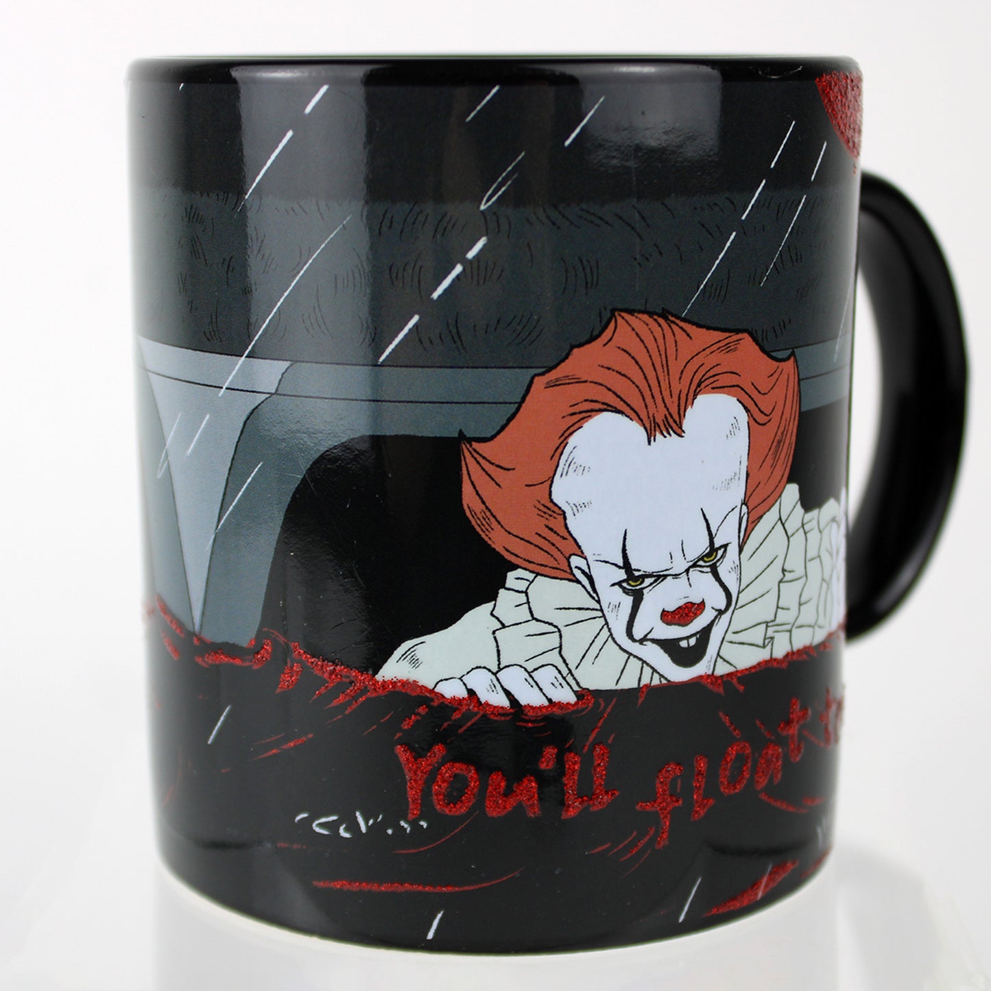 IT (2017) Pennywise the Clown "You'll Float Too" 20oz Glitter Ceramic Mug